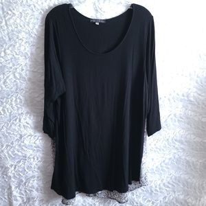 Rose & Olive Top Black and White Size 1X